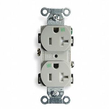 HUBBELL Receptacle Duplex 20A 5-20R 125V Gray, 2HED1