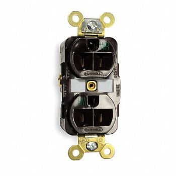 HUBBELL Receptacle Duplex 15A 5-15R 125V Brown, 2HEE1