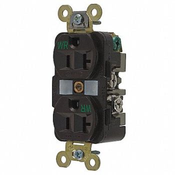 HUBBELL Receptacle Duplex 20A 5-20R 125V Brown, 2HEF1