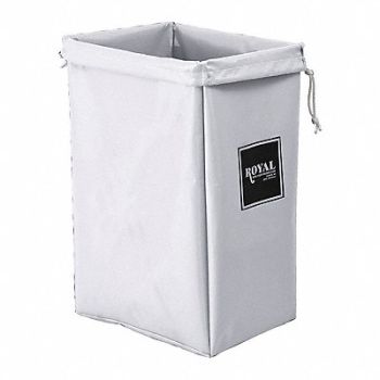 ROYAL BASKET TRUCKS Hamper Bag 30 gal White Vinyl, 2HEJ3