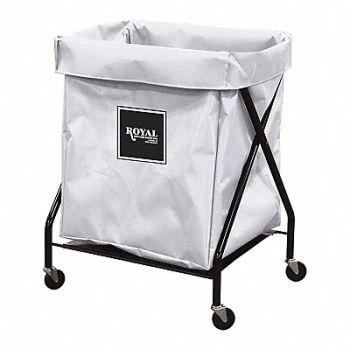 ROYAL BASKET TRUCKS X-Frame Cart 8 Bu White Vinyl, 2HEJ6