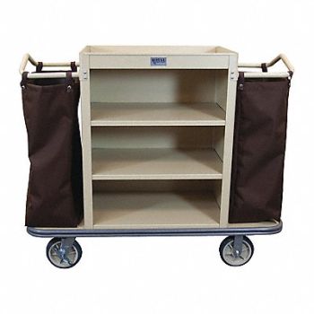 ROYAL BASKET TRUCKS Housekeeping Cart Beige Standard, 2HEJ9