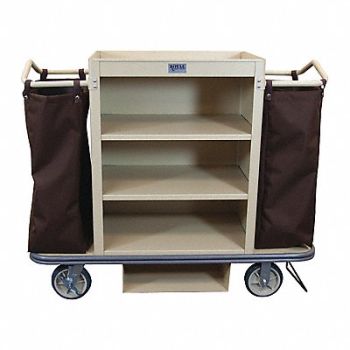 ROYAL BASKET TRUCKS Housekeeping Cart Beige Deluxe, 2HEK1