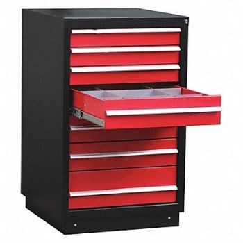 GRAINGER APPROVED ModDrwrCab 45 x27.75 x28 Blk/Red 7Drwr, 2HFP4