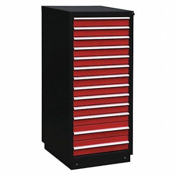 GRAINGER APPROVED ModDrwrCab 62 x29 x28 Blk/Red 13Drwr, 2HFP6