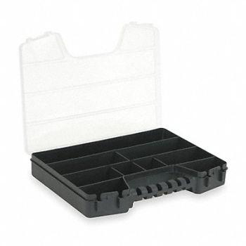 WESTWARD Comprt Bx Dbl Latch Blk 2 7/32 in, 2HFR6