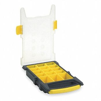 WESTWARD Compartment Box Black/Yellow 2 7/16 in, 2HFR9