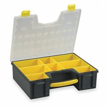 WESTWARD Compartment Box Black/Yellow 4 1/2 in, 2HFT2