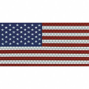 ORALITE American Flag Decal Reflect 6.5x3.75 In, 2HGY2