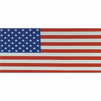 ORALITE American Flag Decal Reflect 14x7.75, 2HGY3