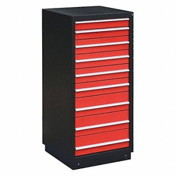 GRAINGER APPROVED ModDrwrCab 62 x27.75 x28 Blk/Red 9Drwr, 2HFP5