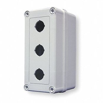 HOFFMAN Pushbutton Enclosure 30mm 3 Hole Plastic, 2HRV8