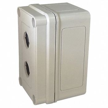 HOFFMAN Pushbutton Enclosure 22mm 2 Hole Plastic, 2HRW2