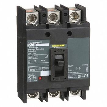 SQUARE D Circuit Breaker 100A 3P 240VAC QD, 2JXE5