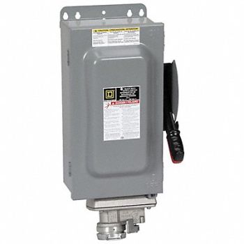 SQUARE D Safety Switch 600VAC 3PST 30 Amps AC, 2JXR9