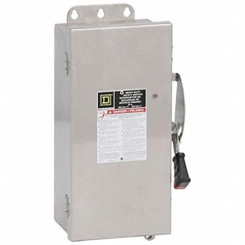 SQUARE D Safety Switch 600VAC 3PST 30 Amps AC, 2JXY7