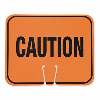 GRAINGER APPROVED Traffic Cone Sign Orange/Black Caution, 2KCV3