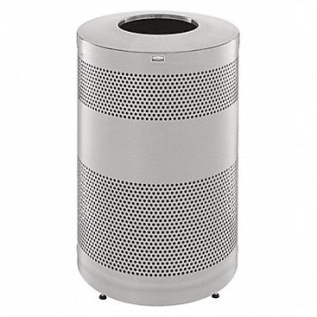 RUBBERMAID COMMERCIAL PRODUCTS Trash Can 51 gal Gray SS, 2KDJ4