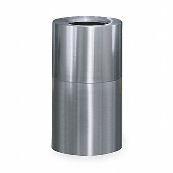 RUBBERMAID COMMERCIAL PRODUCTS Trash Can Round 21 gal Silver, 2KDP7