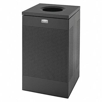 RUBBERMAID COMMERCIAL PRODUCTS Trash Can Square 20 gal Black, 2KDT3