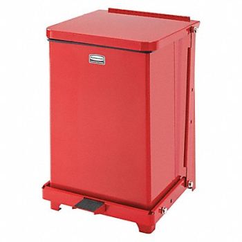 RUBBERMAID COMMERCIAL PRODUCTS STEP CAN DEFENDERS SQ 15L/4G RED, 2KDU7