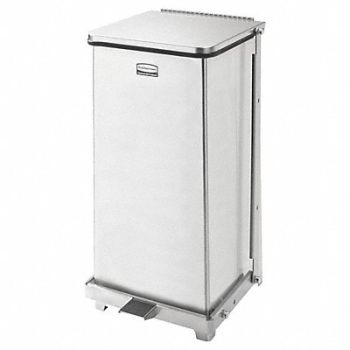 RUBBERMAID COMMERCIAL PRODUCTS STEP CAN DEFENDERS SQ 25L/6.5G SS, 2KDV1