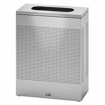 RUBBERMAID COMMERCIAL PRODUCTS Trash Can Rectangular 22-1/2 gal Silver, 2KDR5