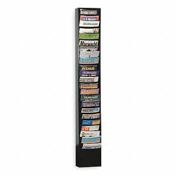 GRAINGER APPROVED Literature Rack Black 20 Compartments, 9F134