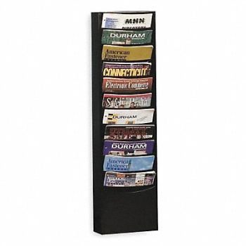 GRAINGER APPROVED Literature Rack Black 11 Compartments, 8RPN2