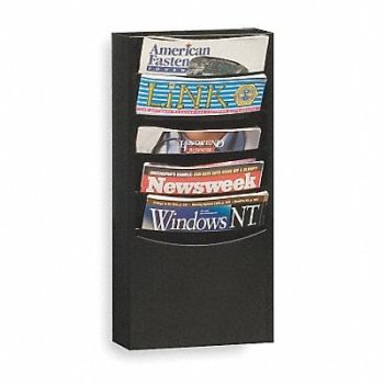 DURHAM MFG Literature Rack Compartment 5 Blk, 2KEF8