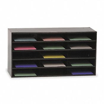DURHAM MFG Literature Rack Compartment 15 Blk, 2KEG3