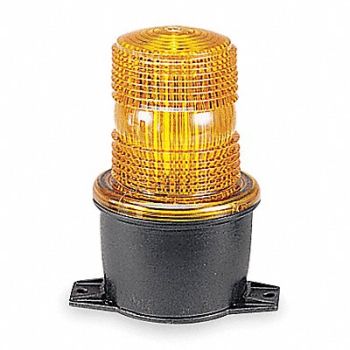 FEDERAL SIGNAL Low Profile Warning Light LED Amber 120V, 2KFE3