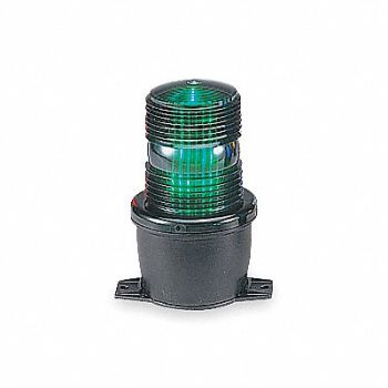 FEDERAL SIGNAL Low Profile Warning Light LED Green 120V, 2KFE4