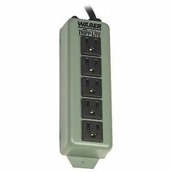 TRIPP LITE Outlet Strip 5 Outlet 15A 7-3/8 L Gry, 2KGD6