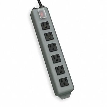 TRIPP LITE Outlet Strip 6 Outlet 20A 12-1/2 L Gry, 2KGD7