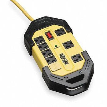TRIPP LITE Surge Protector Strip 8 Outlet Yel/Blk, 2KGE4