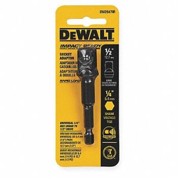 DEWALT Impct Skt Adpt Steel Blk Oxd 1/4 in, 2KLR6