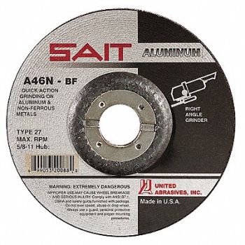 UNITED ABRASIVES-SAIT Depressed Center Wheel T27 7x1/4x7/8 AO, 2KMH3
