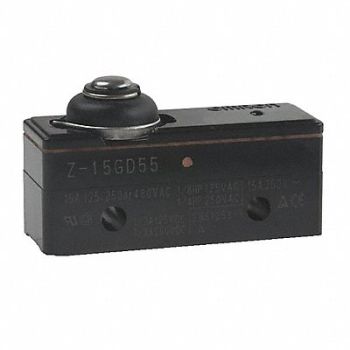 OMRON Snap Swch 15A SPDT Short Spring Plunger, 2KRL6