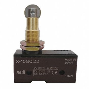 OMRON Snap Swch 10A SPDT Panel Mt Roller Plngr, 2KRR5