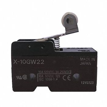 OMRON Swch 10A SPDT Shrt Hinge Roller Lever, 2KRT1