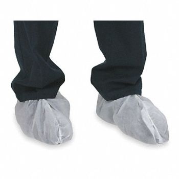 CONDOR Shoe Covers Slip Resist 1Size White PK50, 2RUZ2