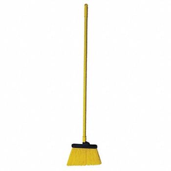TOUGH GUY J6530 Angle Broom 48 in Handle L 12 in Face, 2KU15