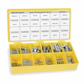 GRAINGER APPROVED Grooved Pin Assortment, 2KU48