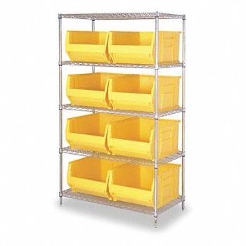QUANTUM STORAGE SYSTEMS D5607 Bin Shlvng 30inx74inx42in Yellow, 2KVZ5