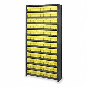 QUANTUM STORAGE SYSTEMS D5586 Enclosed Bin Shlvng 12x75x36in Yellow, 2KWD6