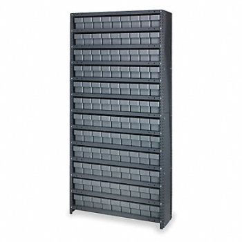 QUANTUM STORAGE SYSTEMS D5586 Enclosed Bin Shlvng 12x75x36in Gray, 2KWD8