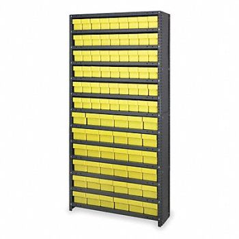 QUANTUM STORAGE SYSTEMS D5601 Enclosed Bin Shlvng 18x75x36in Yellow, 2KWE9