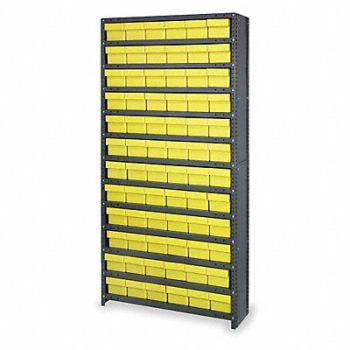 QUANTUM STORAGE SYSTEMS D5587 Enclosed Bin Shlvng 12x75x36in Yellow, 2KWD9