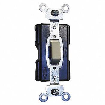 HUBBELL Wall Swtch 3-Way 120/277V 20A Ivry Press, 2LBU6